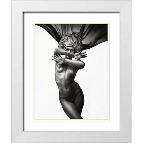Thorn. Series Flowers White Modern Wood Framed Art Print with Double Matting by Nazarov, Mark