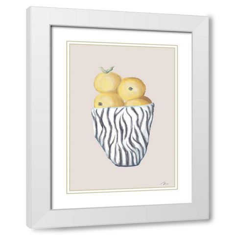 Zebra Bowl White Modern Wood Framed Art Print with Double Matting by 1x Studio II
