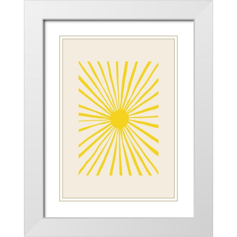 The Sun White Modern Wood Framed Art Print with Double Matting by 1x Studio