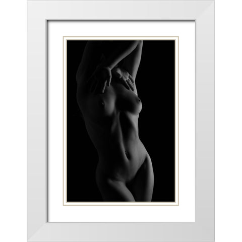 Body Language White Modern Wood Framed Art Print with Double Matting by Franke, Ruth