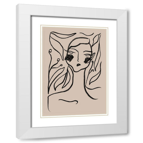 Gaia Black White Modern Wood Framed Art Print with Double Matting by 1x Studio