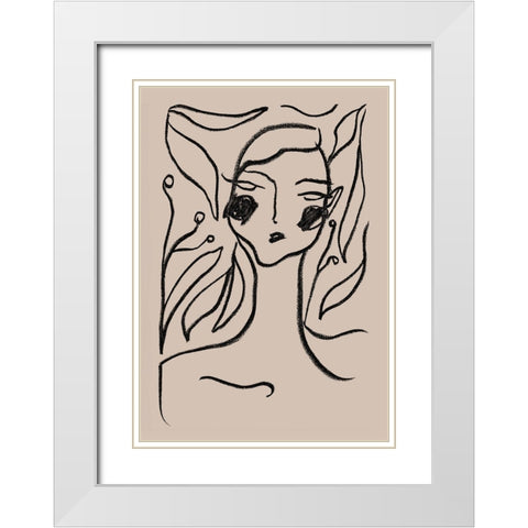 Gaia Black White Modern Wood Framed Art Print with Double Matting by 1x Studio