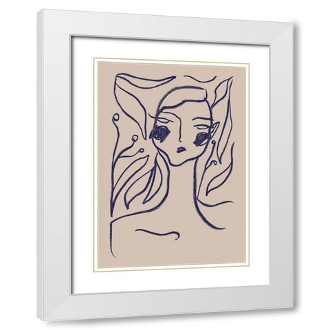 Gaia Blue White Modern Wood Framed Art Print with Double Matting by 1x Studio