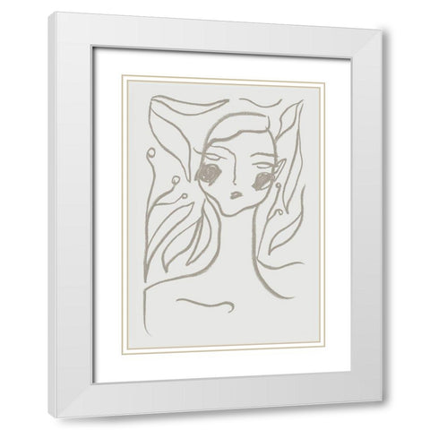 Gaia Green White Modern Wood Framed Art Print with Double Matting by 1x Studio