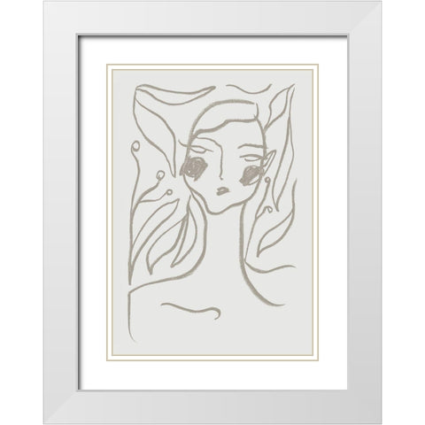 Gaia Green White Modern Wood Framed Art Print with Double Matting by 1x Studio