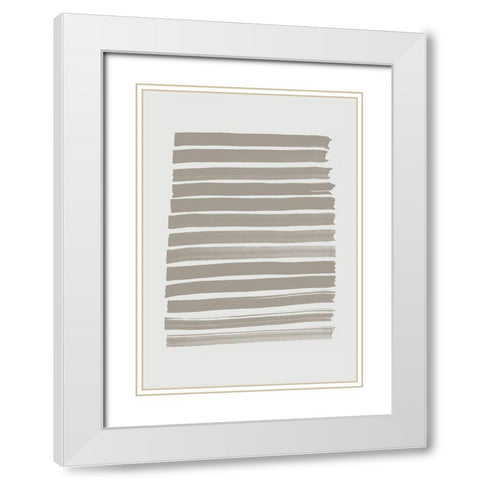 Green Strokes White Modern Wood Framed Art Print with Double Matting by 1x Studio
