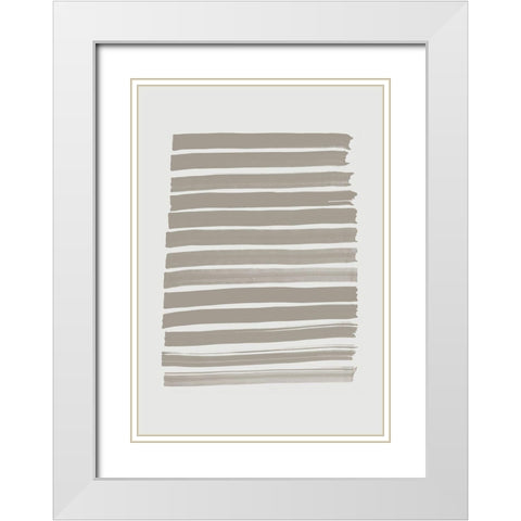 Green Strokes White Modern Wood Framed Art Print with Double Matting by 1x Studio