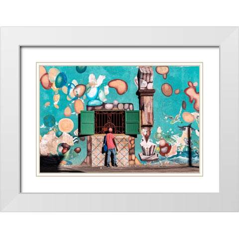 Getting Something To Drink White Modern Wood Framed Art Print with Double Matting by Bauer, Andreas