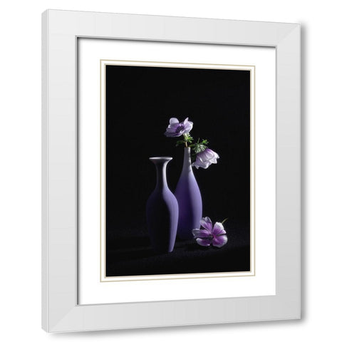 Pretty Violet Theme White Modern Wood Framed Art Print with Double Matting by Jacobs, Lydia
