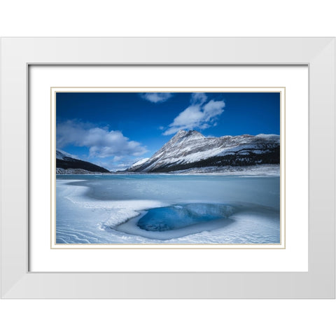 Ice Lake Time White Modern Wood Framed Art Print with Double Matting by Li, Yongnan