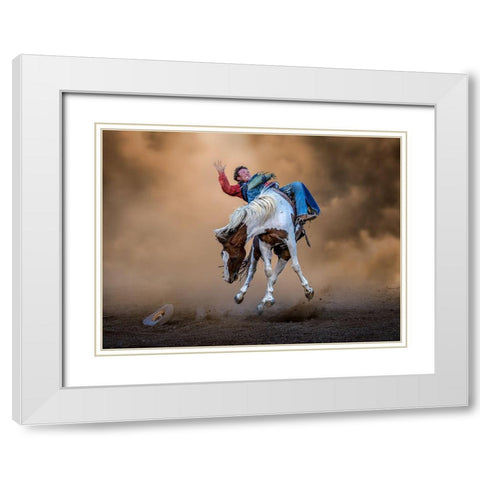 Hanging Five White Modern Wood Framed Art Print with Double Matting by Ma, Frank