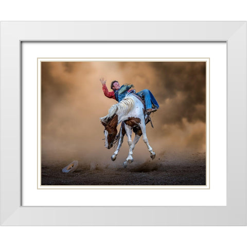 Hanging Five White Modern Wood Framed Art Print with Double Matting by Ma, Frank