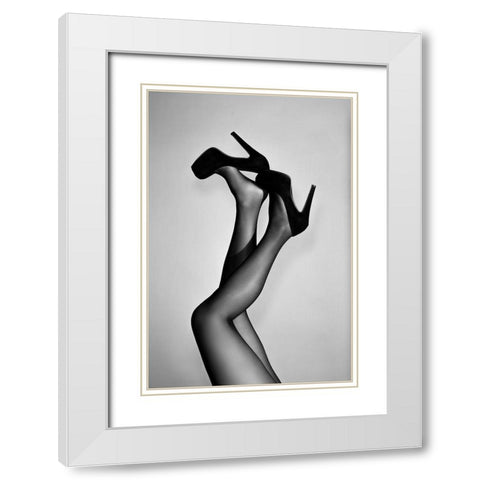 Velvet Pumps White Modern Wood Framed Art Print with Double Matting by 1x Studio III
