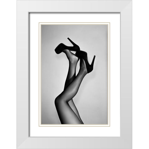 Velvet Pumps White Modern Wood Framed Art Print with Double Matting by 1x Studio III