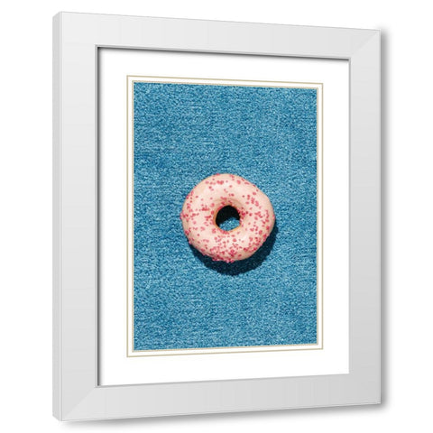 Blue Doughnut White Modern Wood Framed Art Print with Double Matting by 1x Studio III