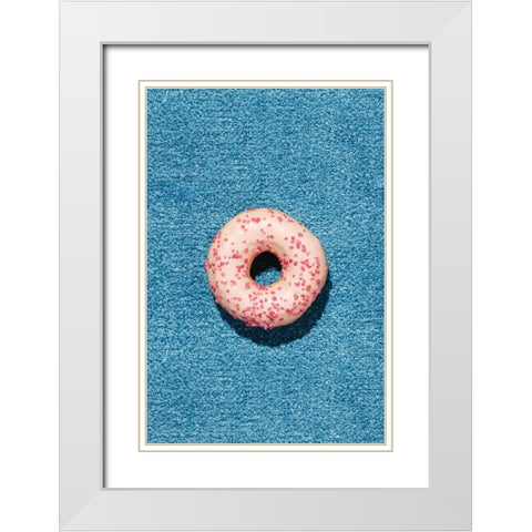 Blue Doughnut White Modern Wood Framed Art Print with Double Matting by 1x Studio III