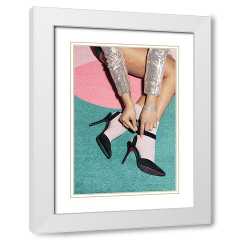 Getting Ready Green White Modern Wood Framed Art Print with Double Matting by 1x Studio III