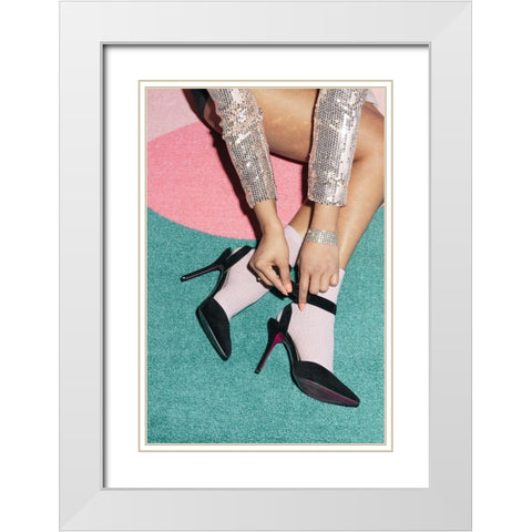 Getting Ready Green White Modern Wood Framed Art Print with Double Matting by 1x Studio III