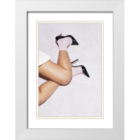 Pink Dreams #02 White Modern Wood Framed Art Print with Double Matting by 1x Studio III
