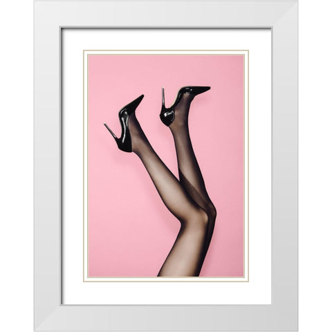 Kick Up Your Heels No 01 White Modern Wood Framed Art Print with Double Matting by 1x Studio III