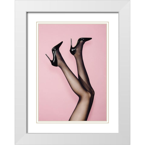 Kick Up Your Heels #02 White Modern Wood Framed Art Print with Double Matting by 1x Studio III
