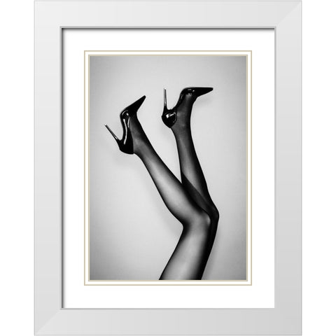 Kick up Your Heels #03 White Modern Wood Framed Art Print with Double Matting by 1x Studio III
