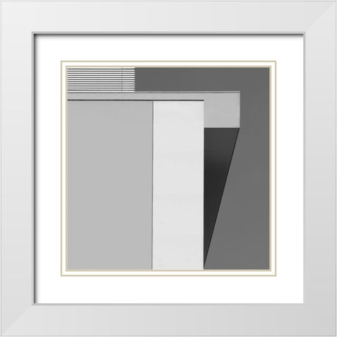 Geometry White Modern Wood Framed Art Print with Double Matting by Morello, Gianluca