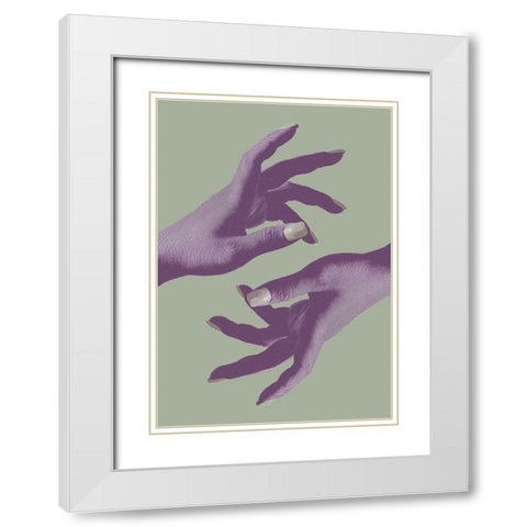 Reaching No 01 White Modern Wood Framed Art Print with Double Matting by 1x Studio III