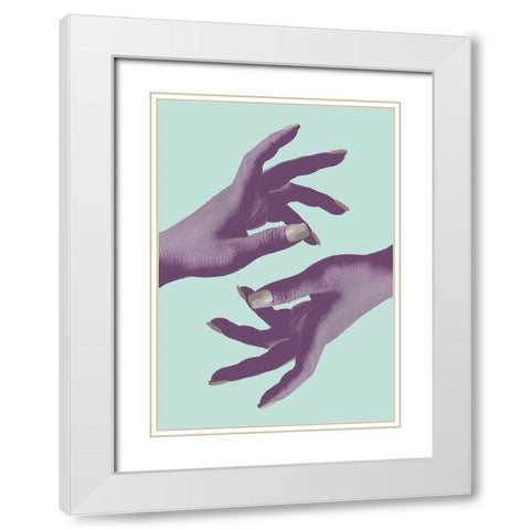 Reaching No 02 White Modern Wood Framed Art Print with Double Matting by 1x Studio III