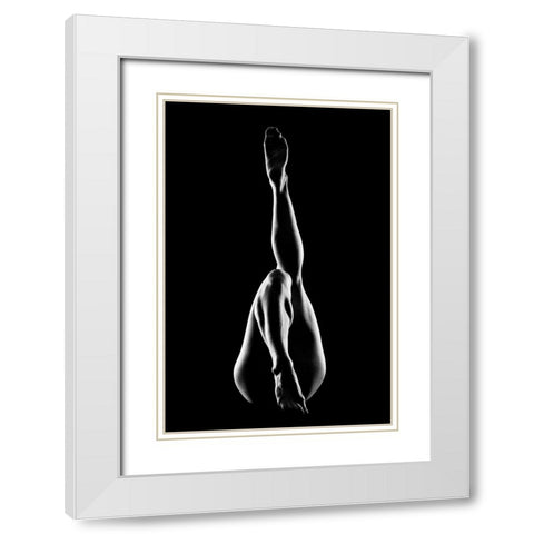 Lines White Modern Wood Framed Art Print with Double Matting by Golob, Gorazd