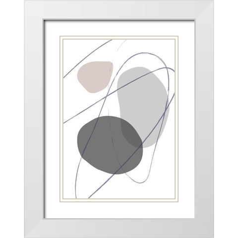 New Shapes Beige No 2 White Modern Wood Framed Art Print with Double Matting by 1x Studio