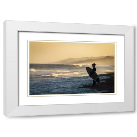 Waiting For The Moment White Modern Wood Framed Art Print with Double Matting by Chen, William