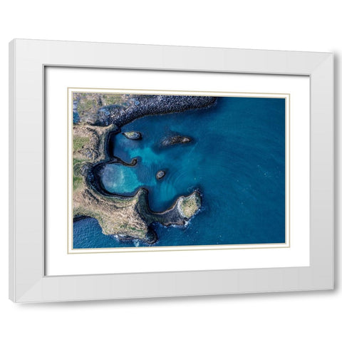 Fishing Dock Bay White Modern Wood Framed Art Print with Double Matting by Zhang, Dennis