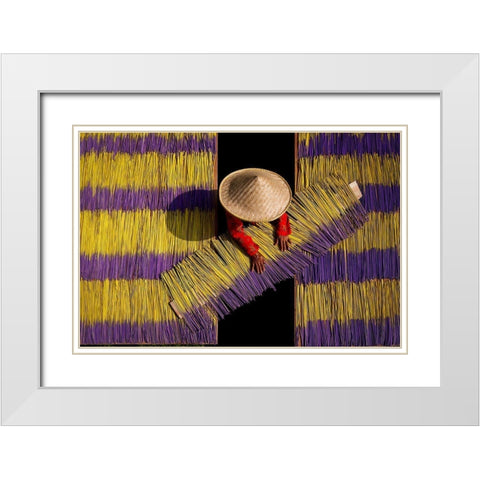Drying Incenses White Modern Wood Framed Art Print with Double Matting by Herliyanto, Gatot