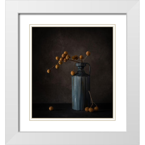 Dragon Eye White Modern Wood Framed Art Print with Double Matting by G, May