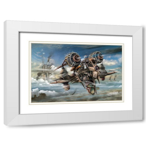 Return To Home Base White Modern Wood Framed Art Print with Double Matting by Penchev, Radoslav
