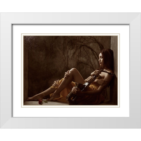 Play Me A Song! White Modern Wood Framed Art Print with Double Matting by Kisworo, Sebastian