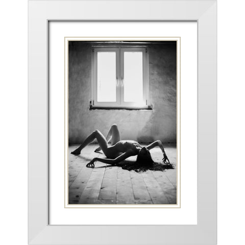 Spidergirl White Modern Wood Framed Art Print with Double Matting by Kaminski, Lukas