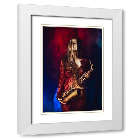 The Music Of Colors White Modern Wood Framed Art Print with Double Matting by Bolgov (Axe), Ruslan