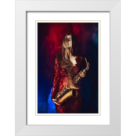 The Music Of Colors White Modern Wood Framed Art Print with Double Matting by Bolgov (Axe), Ruslan