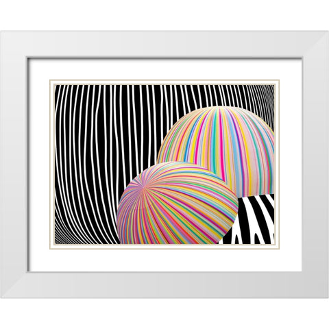 Abstract Expression White Modern Wood Framed Art Print with Double Matting by Pearson, Wayne