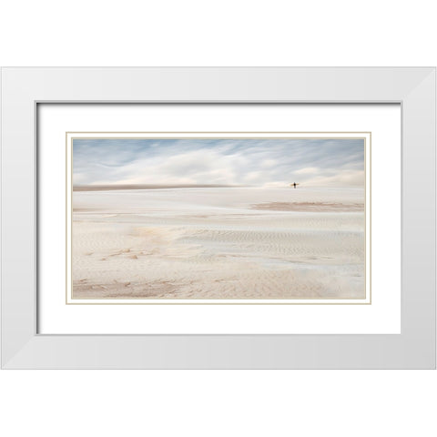 Surfer White Modern Wood Framed Art Print with Double Matting by Claes, Gilbert