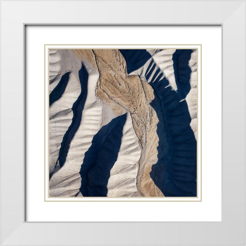The Quilted Land White Modern Wood Framed Art Print with Double Matting by Dou, Shenshen