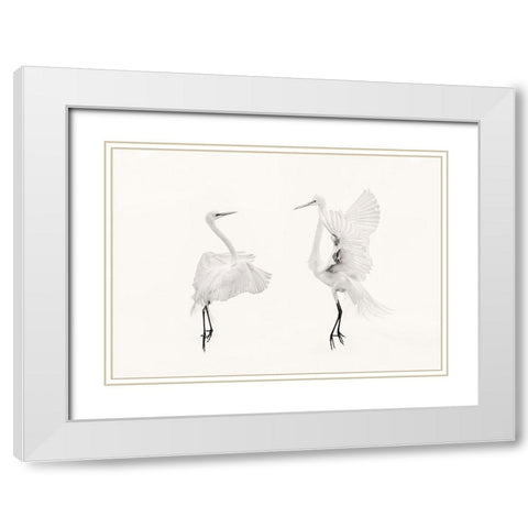 You And Me White Modern Wood Framed Art Print with Double Matting by Zhao, Qing
