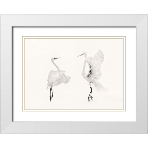 You And Me White Modern Wood Framed Art Print with Double Matting by Zhao, Qing