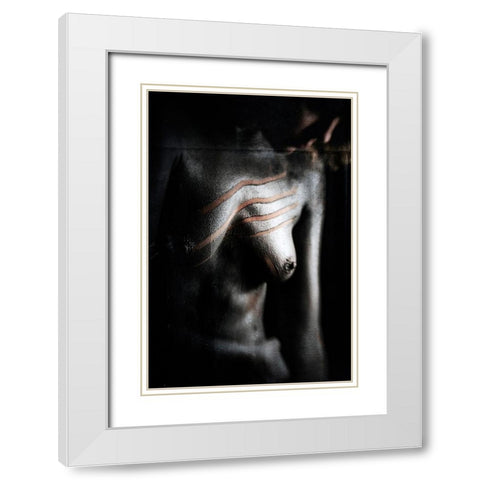 Untitled White Modern Wood Framed Art Print with Double Matting by Bousca, Bogdan