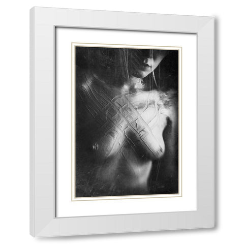 Untitled White Modern Wood Framed Art Print with Double Matting by Bousca, Bogdan