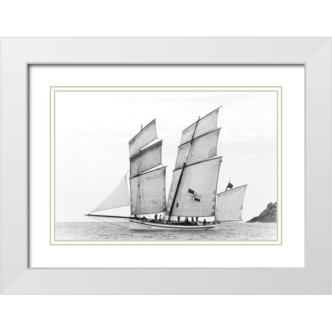 Sailboat Qla Granvillaiseq White Modern Wood Framed Art Print with Double Matting by Demoulin, Vincent