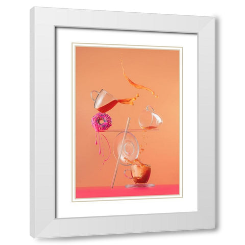 Pink Glazing White Modern Wood Framed Art Print with Double Matting by Belenko, Dina