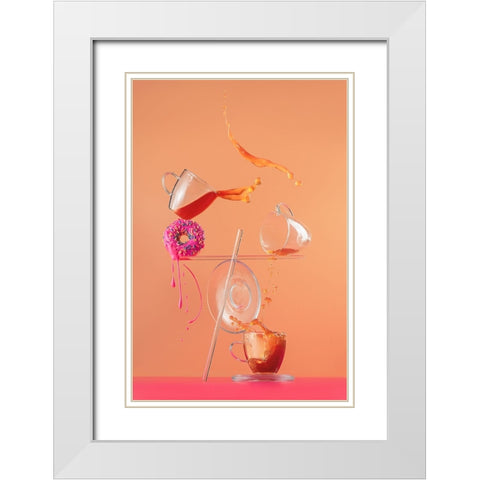 Pink Glazing White Modern Wood Framed Art Print with Double Matting by Belenko, Dina